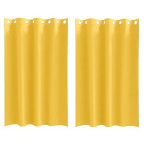 vidaXL Zavjese za blackout s prstenovima 2 pcs Žuta 175 x 140 cm