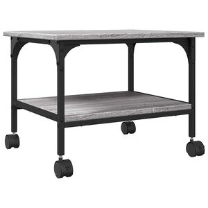 vidaXL Stalak za pisač s 2 razine siva boja hrasta 50x40x38 cm drveni