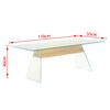 vidaXL Kava Stol *Transparent*an 110 x 55 x 40 cm Stakl