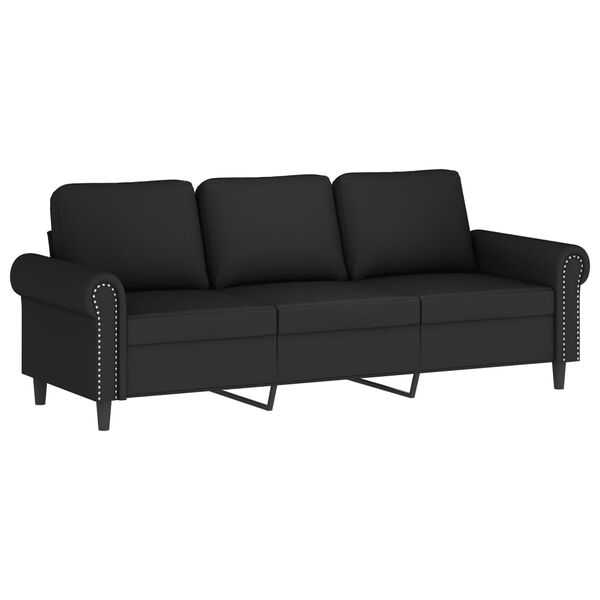 vidaXL 3-dijelni set sofa s jastucima crni baršunasti