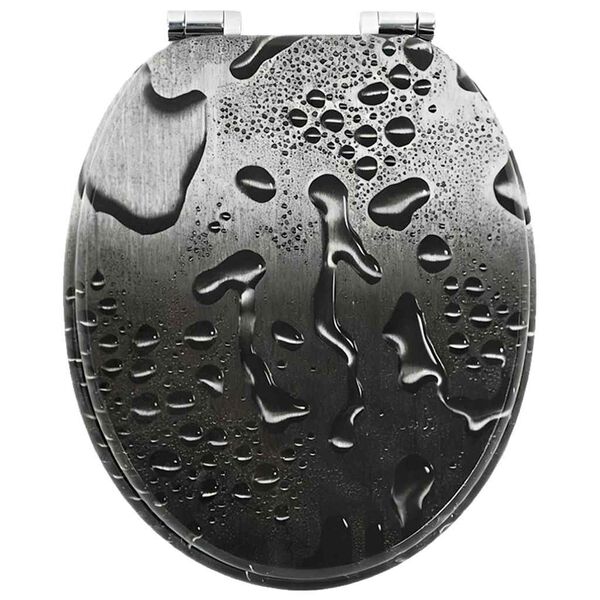 vidaXL Toaletna sjedala s mekim zatvaranjem Sivi 44 x 38 cm MDF ploča