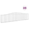 vidaXL Lučne gabionske ko&scaron;are 9 kom 400x30x80/100 cm pocinčano željezo