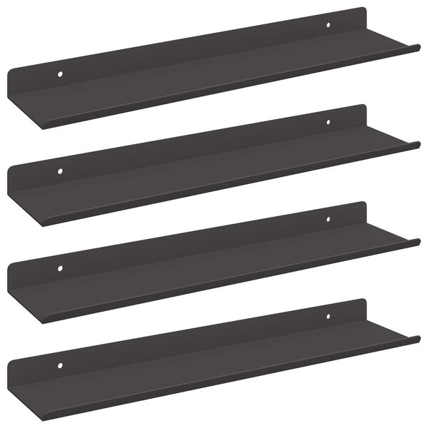 vidaXL Lebdeća polica Zidne 4 pcs Crna 40 x 9 x 2,5 cm Čelik