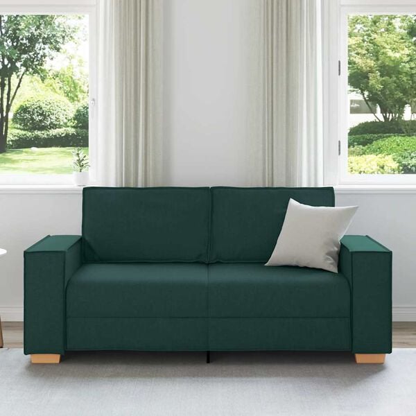 vidaXL Dvosjed Sofa Tamnozelena 140 cm Tkanina