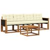 vidaXL Set vanjskih sofa s jastukom 5 pcs Prirodna i krem