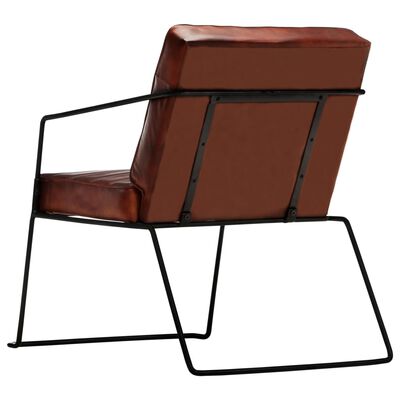 vidaXL Fotelja od prave kože tamnosmeđa