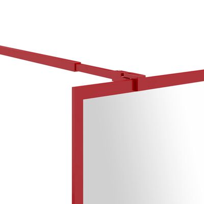vidaXL Stijenka za walk-in tuš sa staklom ESG crveno 140 x 195 cm