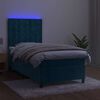 vidaXL Krevet box spring s madracem LED tamnoplavi 90x190 cm bar&scaron;un