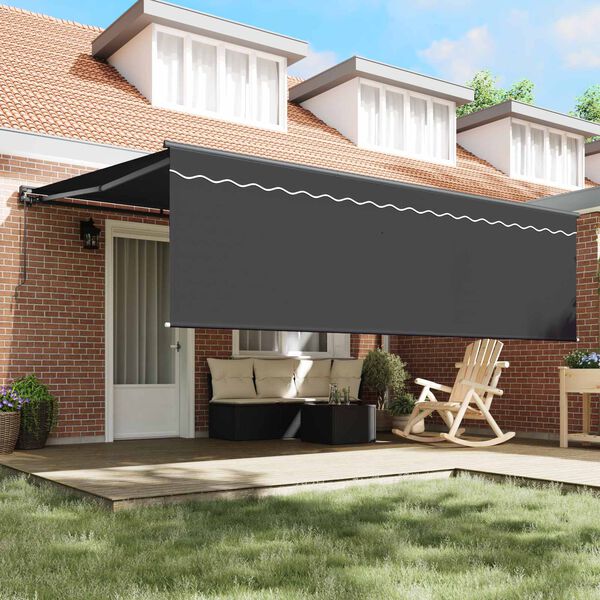 vidaXL Skrovita tenda Antracit 450 &times; 300 cm Poliester i aluminij