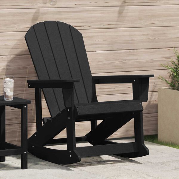 vidaXL Adirondack ljuljačka Crna 73.5 x 92 x 90cm HDPE