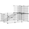 vidaXL Kavez za ljubimce s 20 panela i vratima crni 105 x 70 x 70 cm čelični