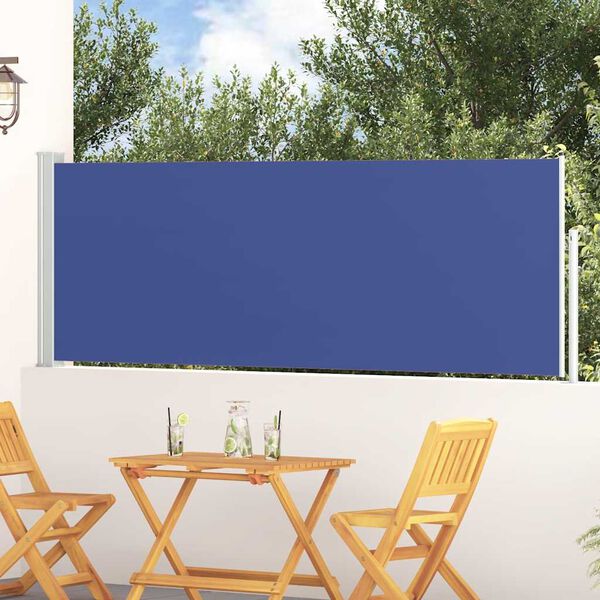 vidaXL Uvlačiva bočna tenda za terasu 100 x 300 cm plava
