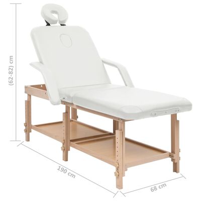 vidaXL Stol za masažu s 3 zone bijeli od umjetne kože