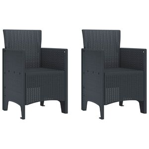 vidaXL Vrtna stolica 2 pcs Antracit 53 x 49 x 85 cm Polipropilen