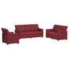 vidaXL Set sofe 3 pcs Vinska crvena Umjetna koža