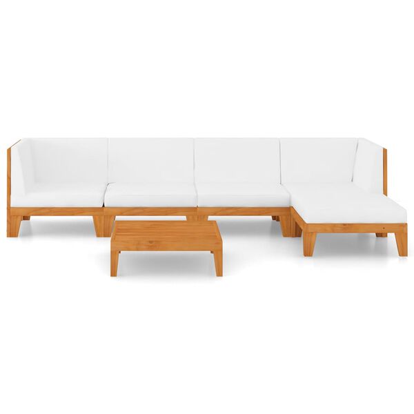 vidaXL 6-dijelna vrtna garnitura s jastucima masivno bagremovo drvo