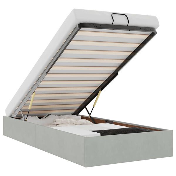 vidaXL Okvir kreveta bez madraca svjetlosivi 100x200 cm baršunasti