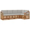 vidaXL Set vanjskih sofa 5 kom. Prirodna i svijetlo siva Poliester