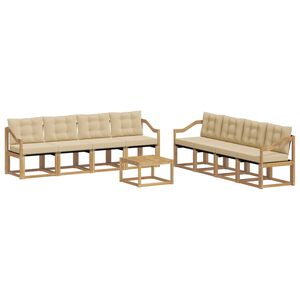 vidaXL Set vanjskih sofa s jastukom 9 pcs Bijela i bež
