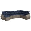 vidaXL 8-dijelni set vrtnih sofa od poliratana s jastucima sivi