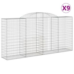 vidaXL Lučne gabionske ko&scaron;are 9 kom 300x50x140/160cm pocinčano željezo