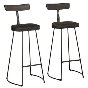 vidaXL Barske stolice 2 kom. Crne 49x43x103 cm Masivno drvo boje manga