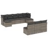 vidaXL 10-dijelni set vrtnih sofa od poliratana s jastucima sivi