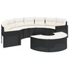 vidaXL 3-dijelni set vrtnih sofa crni polukružni od poliratana