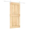 vidaXL Klizna vrata Prirodna i bijela 95 x 210 cm Čvrsta borovina