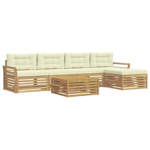 vidaXL Set vanjskih sofa 6 kom. Bijela i krem Poliester
