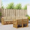 vidaXL Setovi sofa s jastukom 8 pcs Prirodna i bež Čvrsto drvo akacije