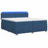 vidaXL Krevet s box springom, madracem i LED-om Plava 200 x 200 cm