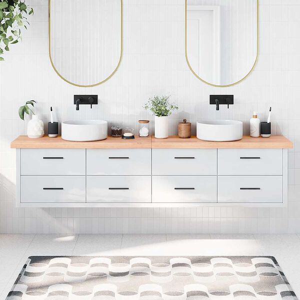 vidaXL Kupaonska radna ploča svjetlosmeđa 220x40x(2-6) cm masivno drvo