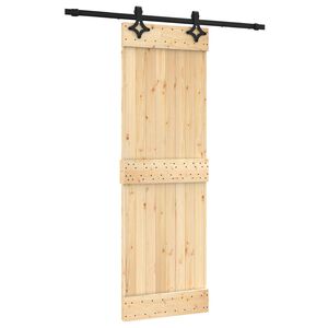 vidaXL Klizna vrata 70 x 210 cm Čvrsta borovina (neobrađena)