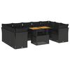 vidaXL 10-dijelni set vrtnih sofa s jastucima crni od poliratana