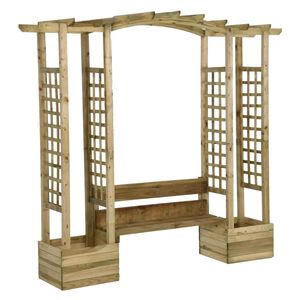 vidaXL Vrtna pergola s klupom i sadilicama od impregnirane borovine