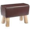 vidaXL klupa 60 x 30 x 45 cm Prava koža Tamno smeđa