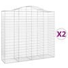 vidaXL Lučne gabionske ko&scaron;are 2 kom 200x50x180/200cm pocinčano željezo