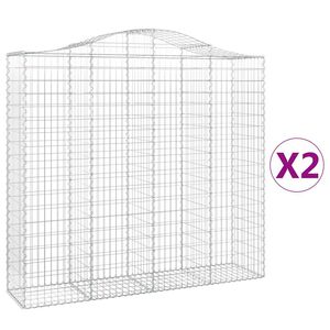 vidaXL Lučne gabionske ko&scaron;are 2 kom 200x50x180/200cm pocinčano željezo
