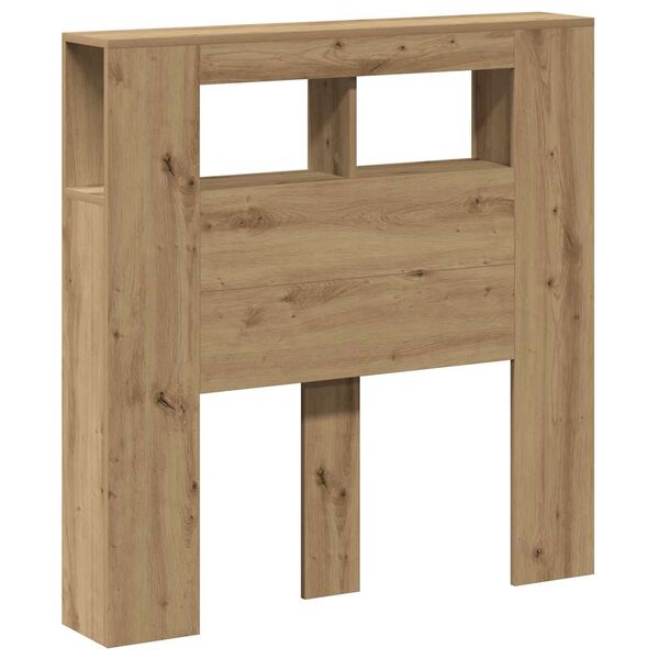 vidaXL LED uzglavlje boja hrasta artisan 100x18,5x103,5 cm drveni