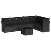 vidaXL 8-dijelni set vrtnih sofa od poliratana s jastucima crni