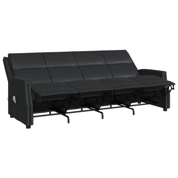 vidaXL Masažni četverosjed od umjetne kože crni