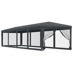 vidaXL &Scaron;ator za zabave 10 mrežastih bočnih zidova antracit 3x12 m HDPE