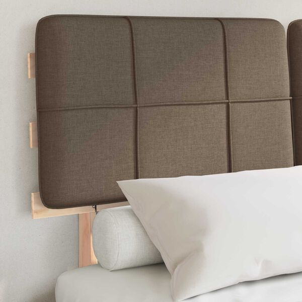 vidaXL Krevetni okvir s tapiciranim uzglavljem Sivo-smeđa 135 x 190 cm