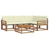 vidaXL Set vanjskih sofa s jastukom 5 pcs Prirodna i krem
