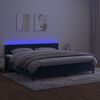 vidaXL Krevet box spring s madracem LED tamnoplavi 200x200 cm bar&scaron;un
