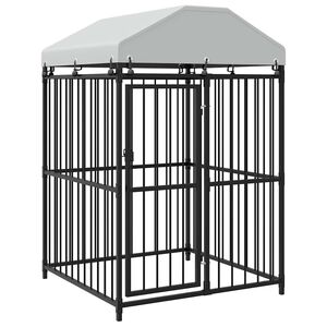 vidaXL Vanjski kavez za pse s krovom 120 x 120 x 150 cm