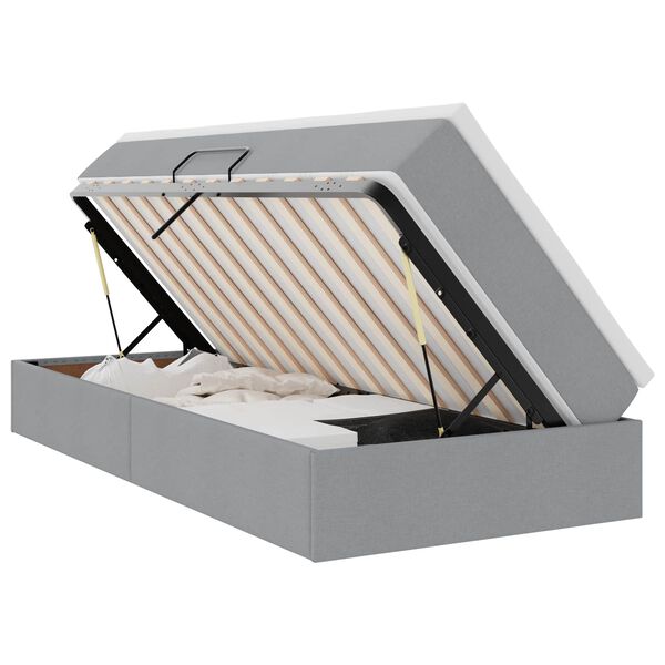 vidaXL Krevet s madracem i skladi&scaron;tem Svijetlo siva 90 x 190 cm