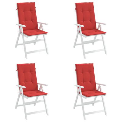 vidaXL Jastuci za vrtne stolice 4 kom crveni 120x50x3 cm od tkanine