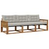 vidaXL Set vanjskih sofa s jastukom 3 pcs Prirodna i svjetlosiva